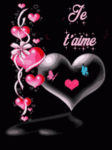 Gif animé je t'aime coeur noir